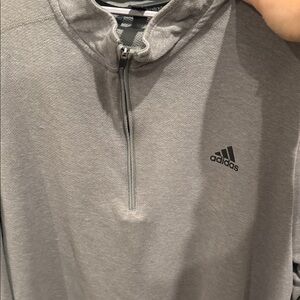 Adidas Heather Gray Zip Pullover